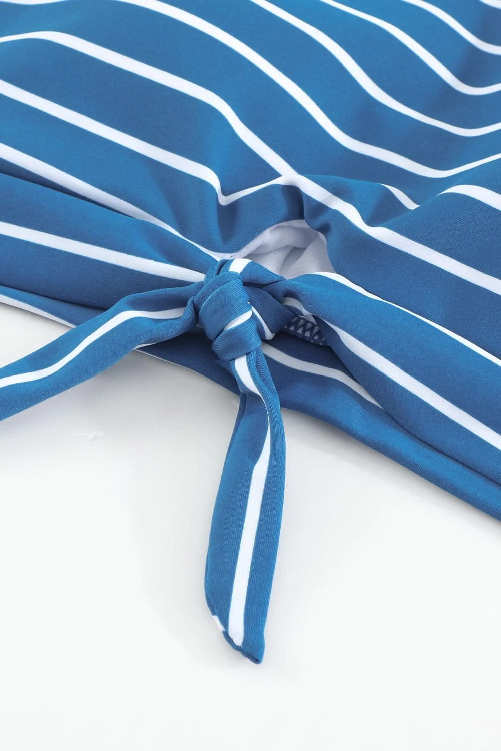 Striped Tie Knot High Waist Bikini