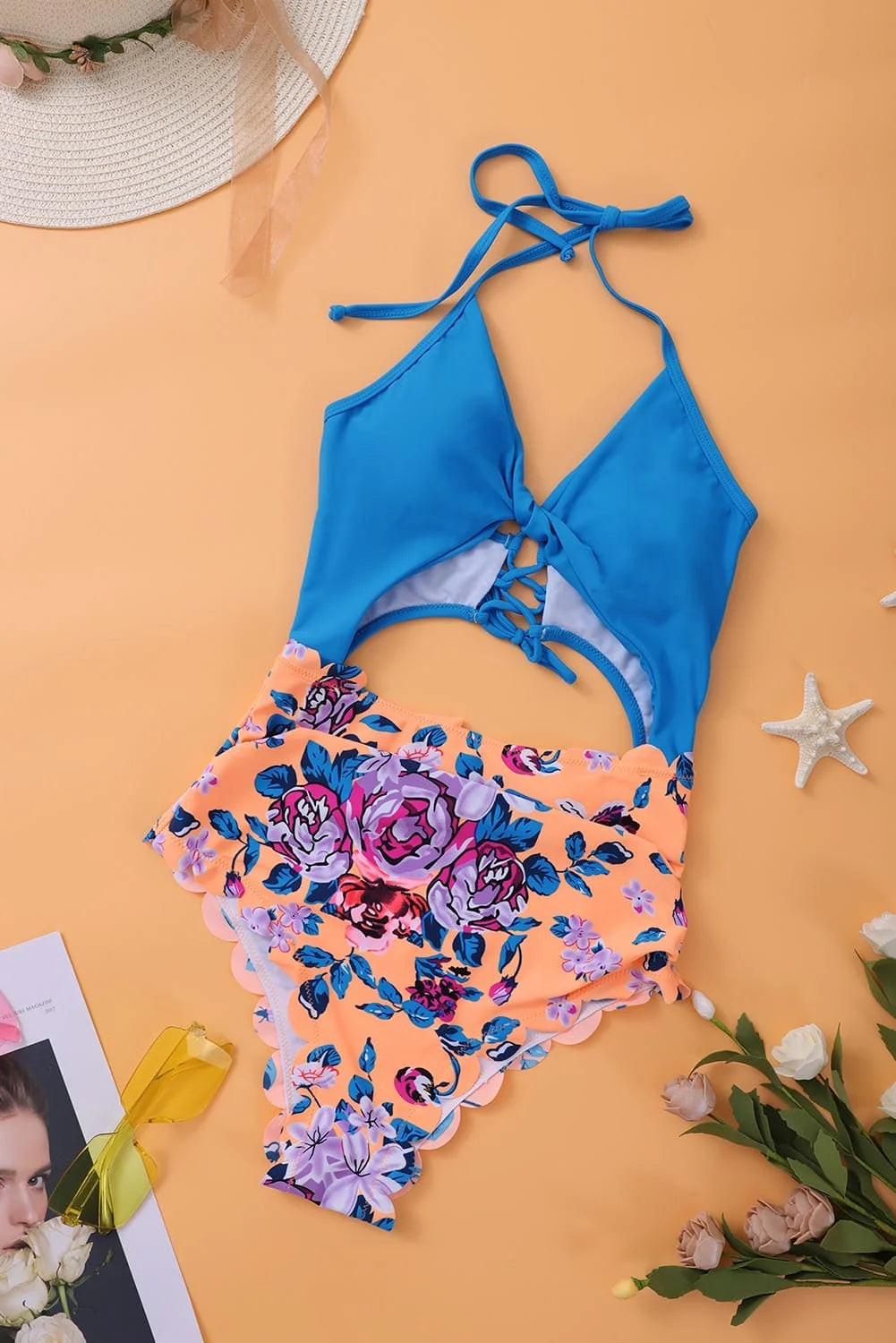 Summer Dream Wrap &amp; Floral Cutout Monokini