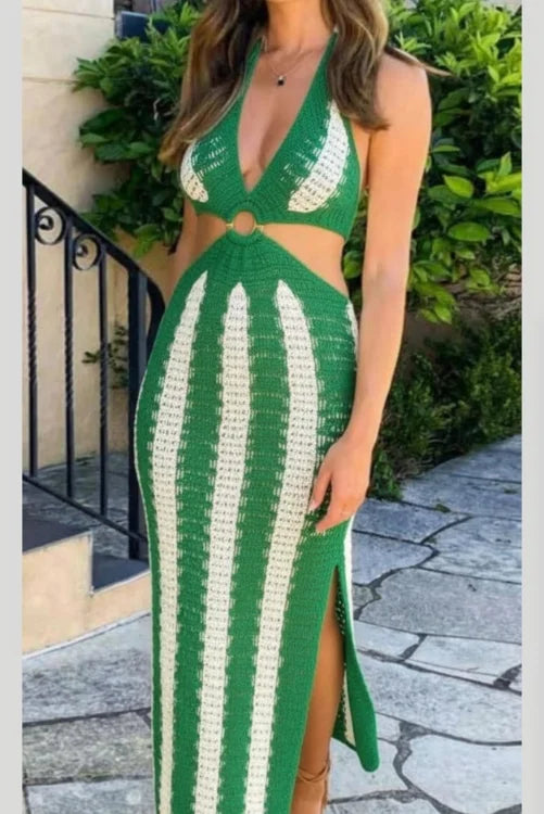 Women's Crochet Beach Cover Up Dress with Side Slit  Angel Croshet