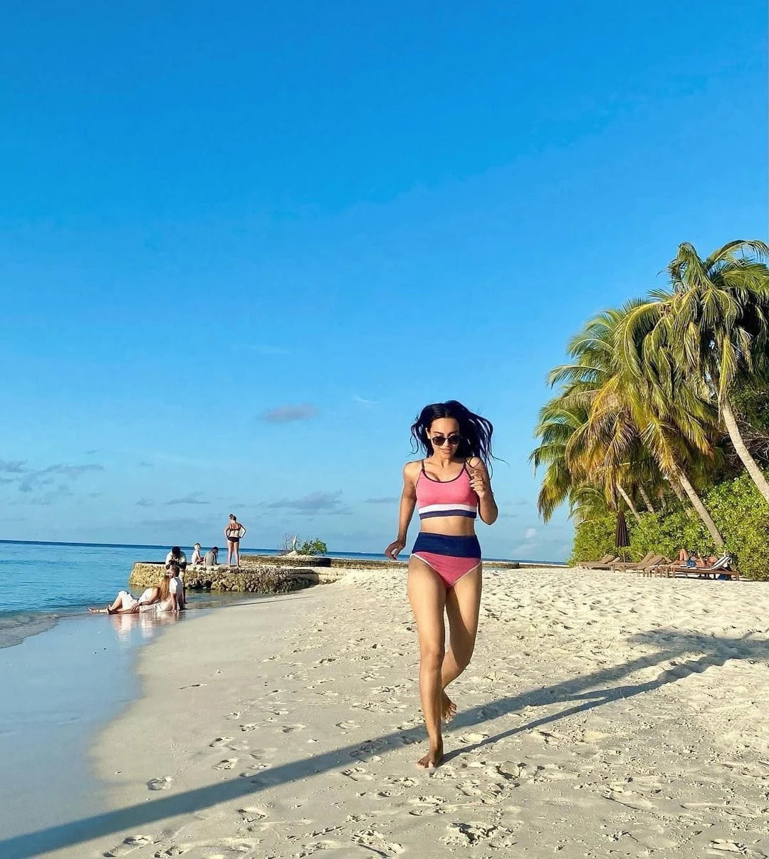 Color Block Ribbed High Waist Bikini