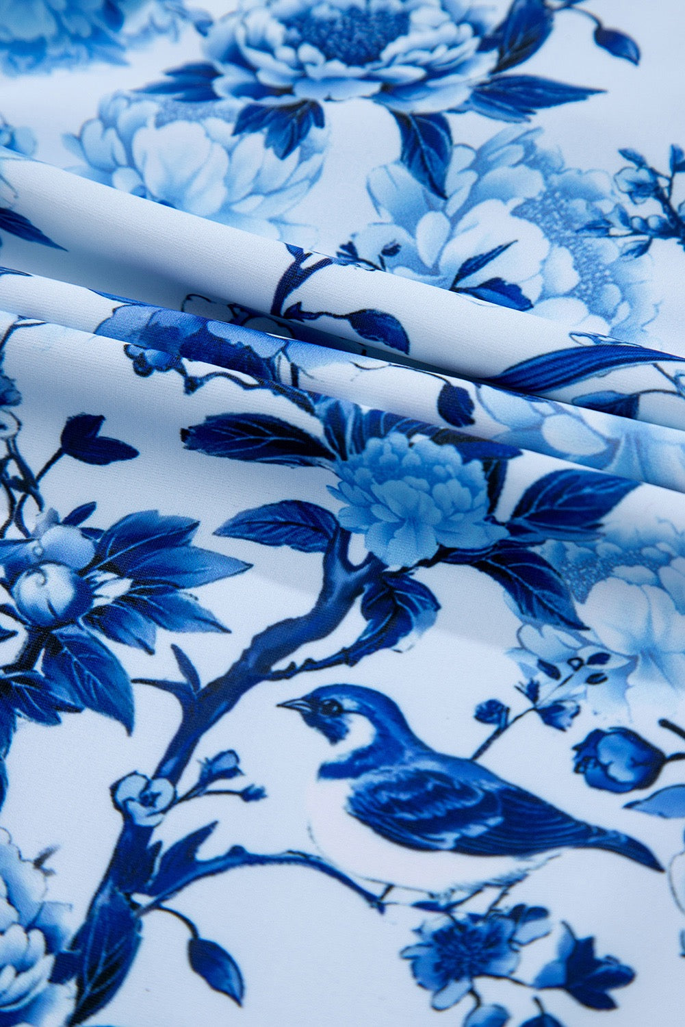 Blue & White Botanical Print Monokini