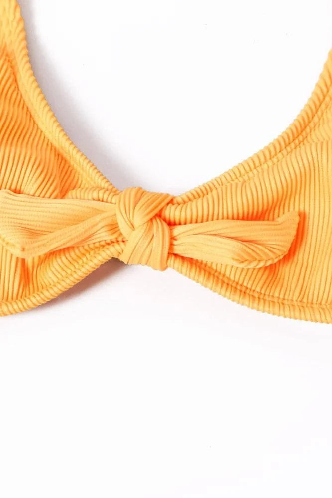 Tie Front Ribbed Bikini