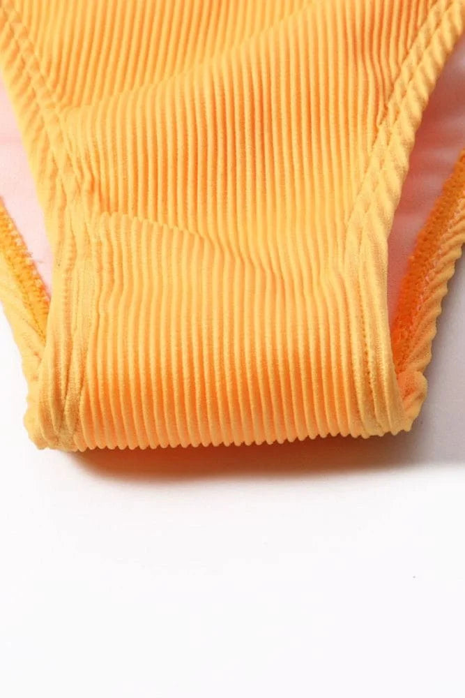 Tie Front Ribbed Bikini