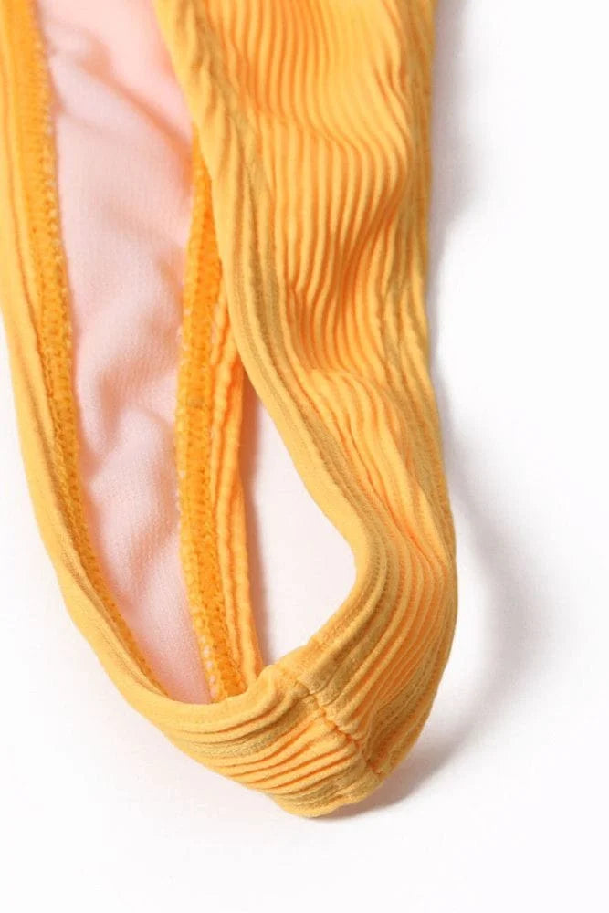 Tie Front Ribbed Bikini