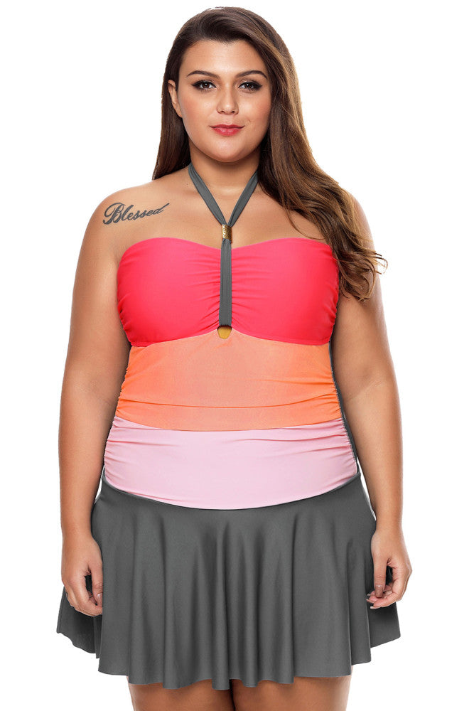 Gradient Halter Swimdress