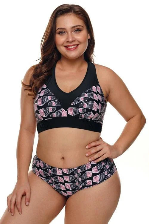 Geometric Cross Back Bikini