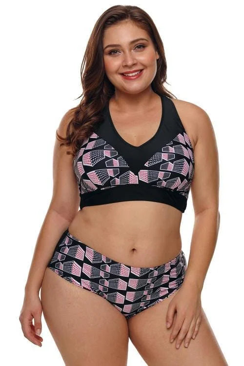 Geometric Cross Back Bikini