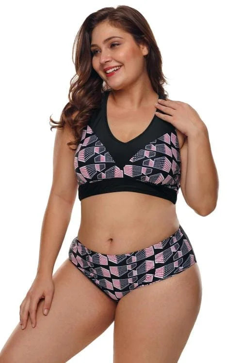 Geometric Cross Back Bikini