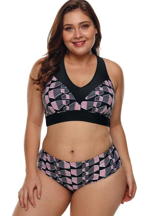 Geometric Cross Back Bikini