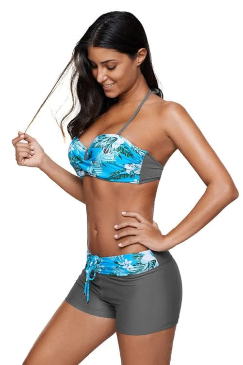 Twist Front Plus Size Boardshort Bikini