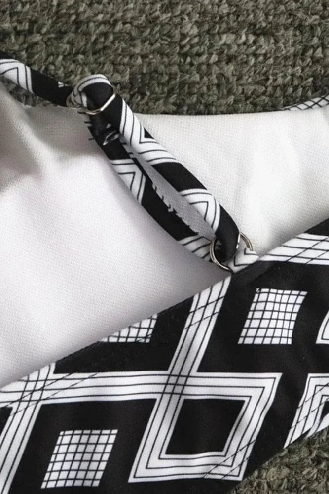 Geometric High Waist Bikini