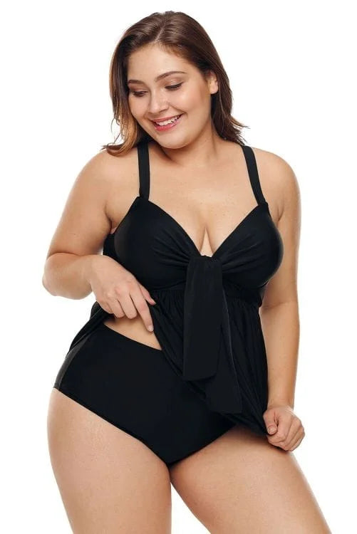 Knotted & Pleated Tankini