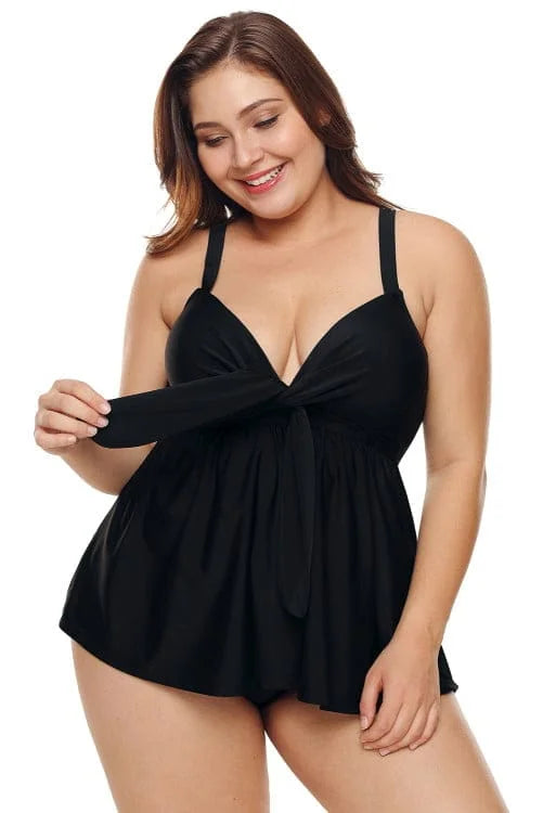 Knotted & Pleated Tankini