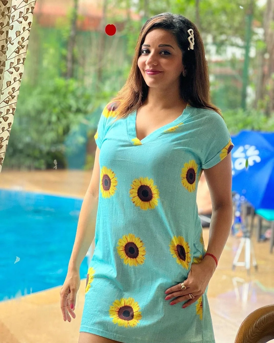 Sunflower Pockets Mini Dress