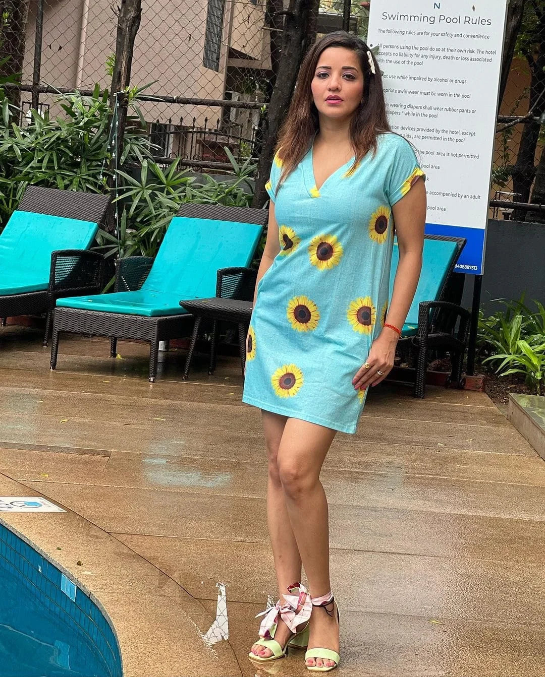 Sunflower Pockets Mini Dress