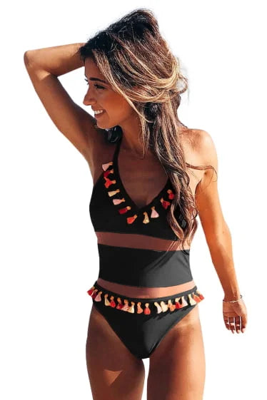 Mesh Patchwork Monokini