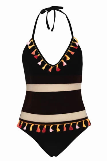 Mesh Patchwork Monokini