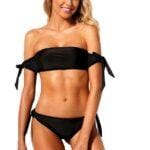 Black Ribbon Tie Bikini