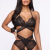 Angel Croshet Black Lacy High Waist Bralette