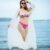Angel Croshet Pink & Leopard Colour Block Bikini Set