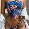 Angel Croshet Floral Hanky Hem Side Tie Bikini