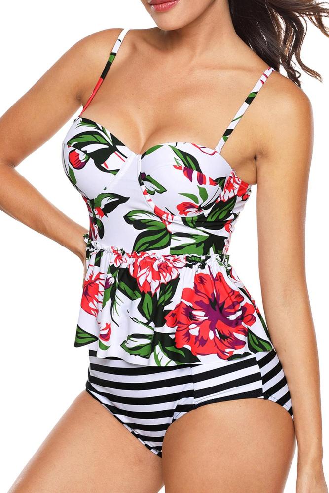 Buy swimwear for women at a store., Spring Peplum Plus Size Tankini