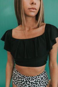 Buy swimwear for women at a store.
