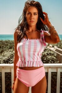 Buy swimwear for women at a store.