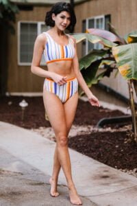 Buy swimwear for women at a store.