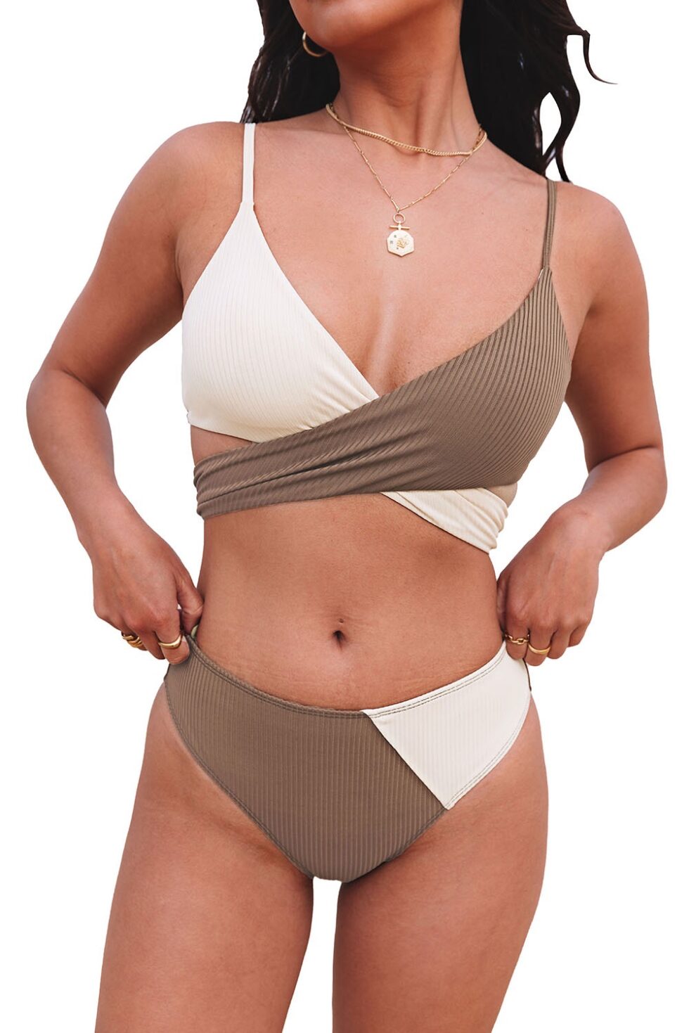 Buy swimwear for women at a store.