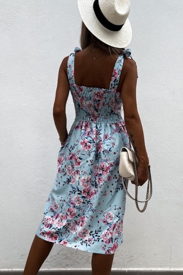 Buy Tie Strap Mini Floral Dress