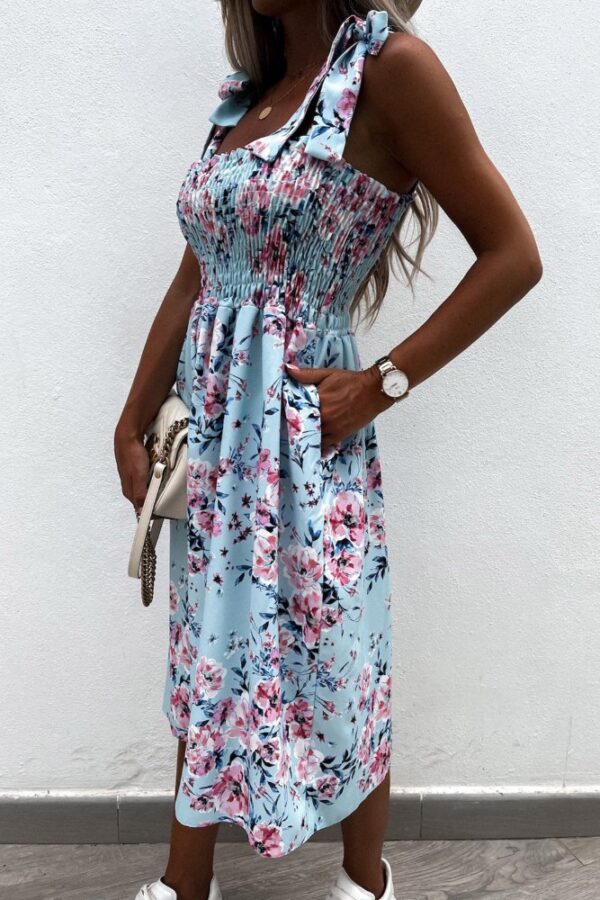 Buy Tie Strap Mini Floral Dress