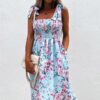 Buy Tie Strap Mini Floral Dress