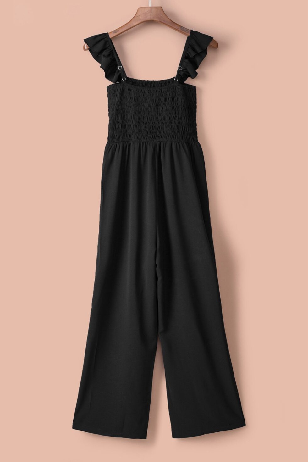 Sleeve Smocked Wide Leg Jumpsuit