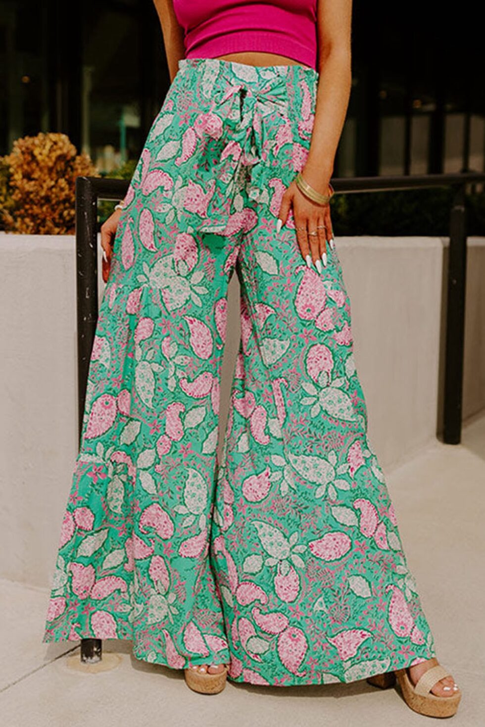 Print Wide Leg Pants