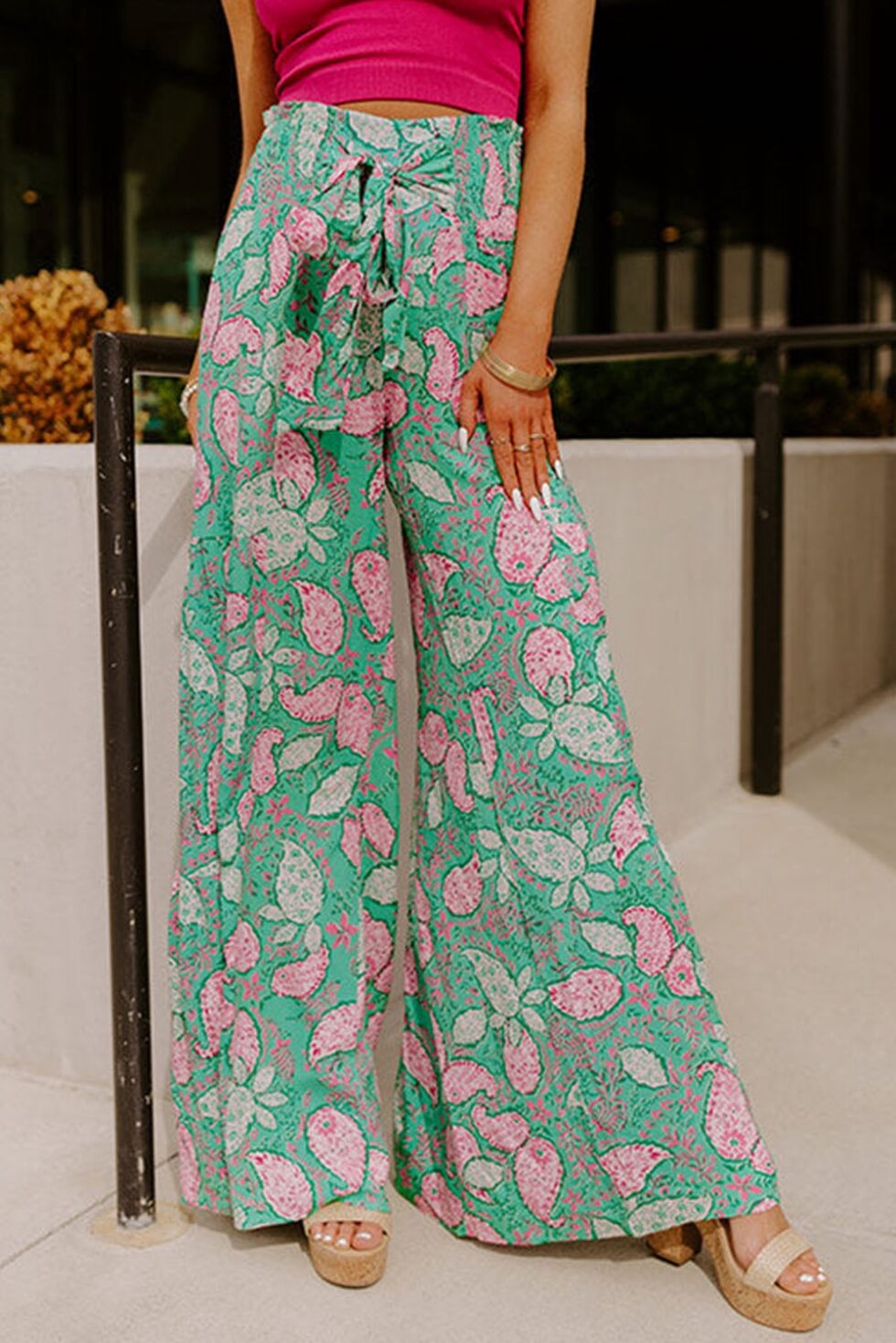 Print Wide Leg Pants Print Wide Leg Pants