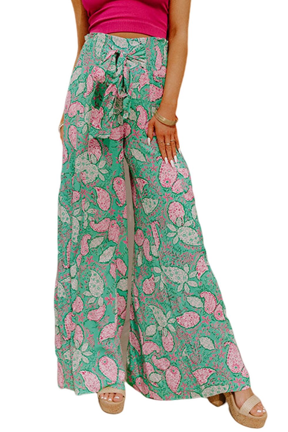 Print Wide Leg Pants