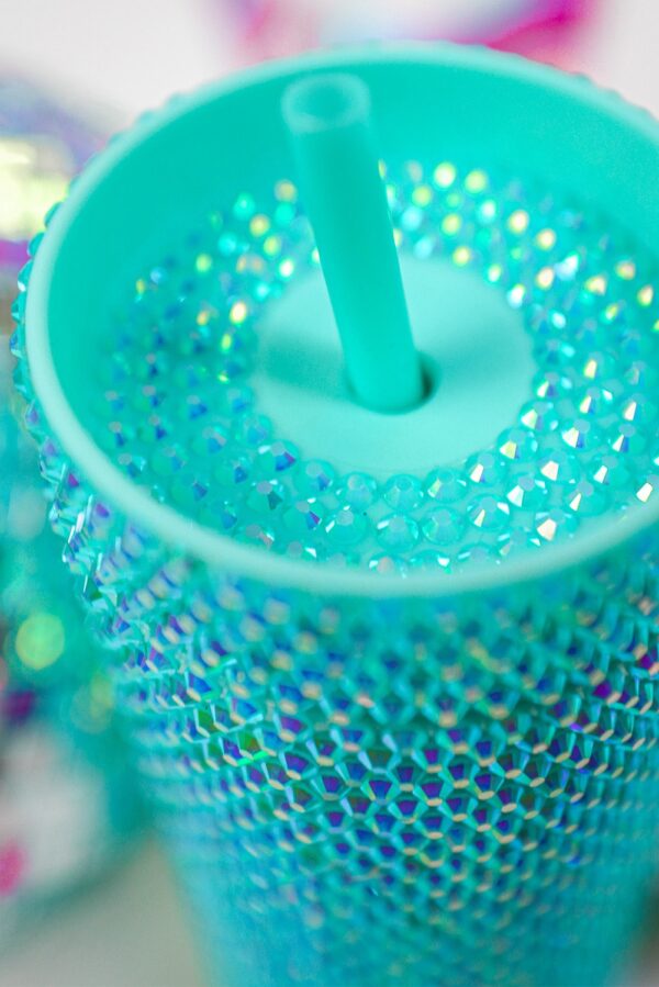 Angel Croshet Rhinestones Luxury Straw Cup