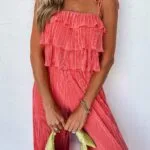 Pleated Wide Leg Pants Set