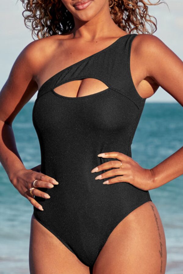 Angel Croshet Ribbed One Shoulder Monokini