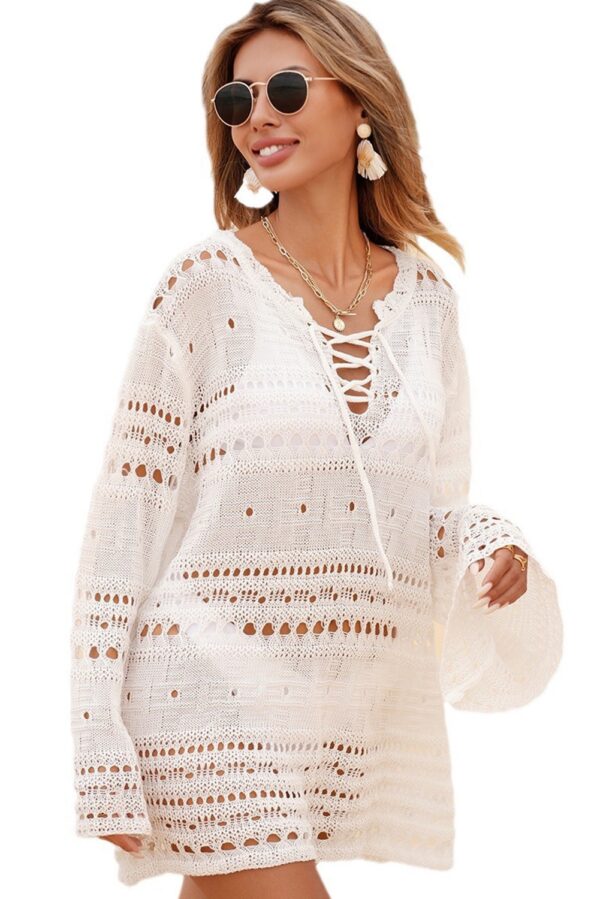 Angel Croshet Come Around Long Sleeves Coverup