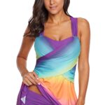 Purple Ombre Swimdress with Shorts