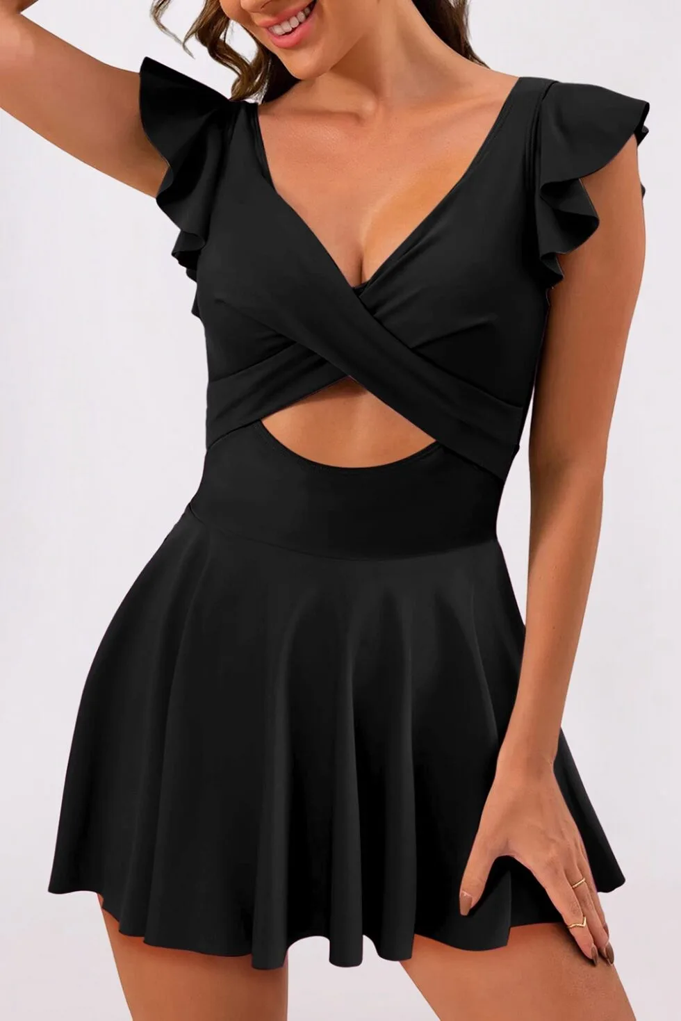 Cutout One Piece Swimdress