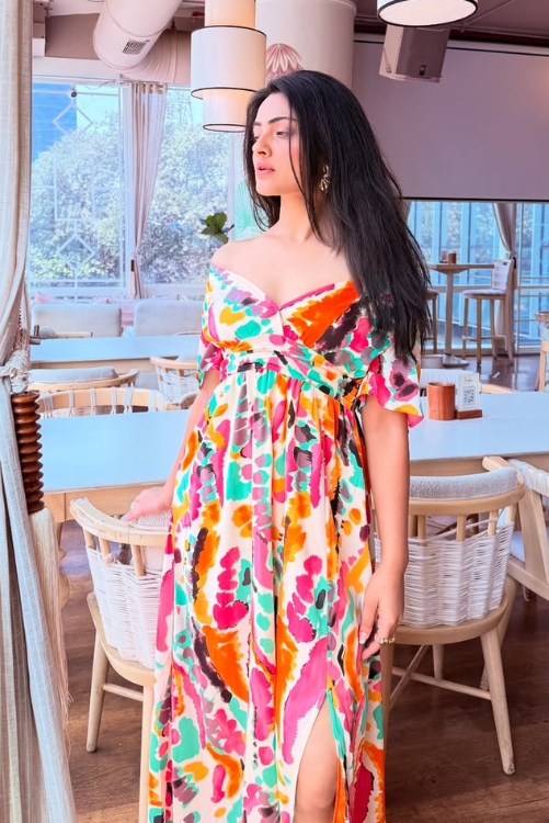 Women's Boho tie-dye maxi dress for women
