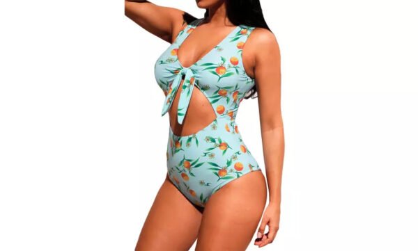 Angel Croshet Lemon Tie Front Monokini