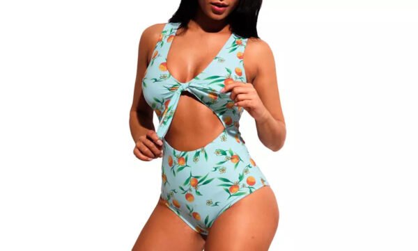 Angel Croshet Lemon Tie Front Monokini