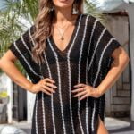 Striped crochet Beach Coverup