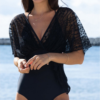 Buy Lace Patchwork Short Sleeve Monokini