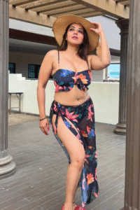 3-piece floral bikini set with cover up