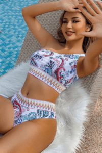 Buy Boho Print One Shoulder Bikini Set